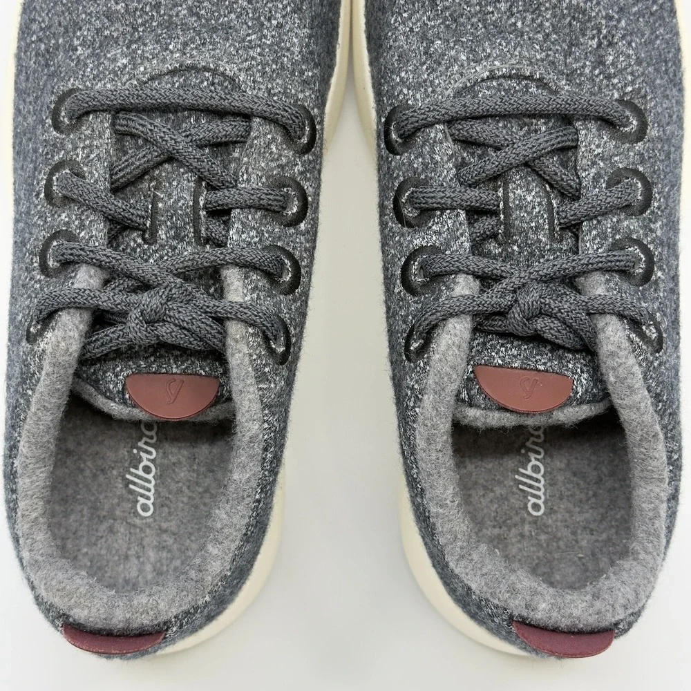 Allbirds Wool Runner Mizzles Womens 8 Gray Grey Off White‎ Running Shoes Lace Up